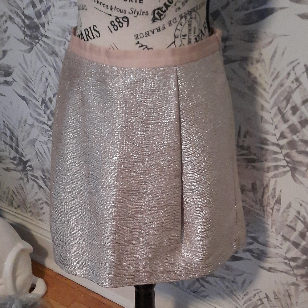 Tory Burch Shimmering Silver Mini Skirt